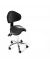 WAVE BLACK ROTARY STOOL WITH BACKREST