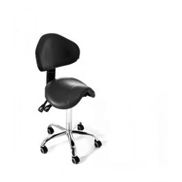 WAVE BLACK ROTARY STOOL WITH BACKREST